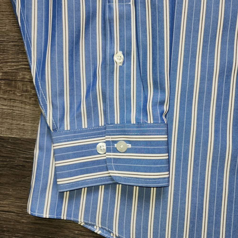 Brooks Brothers Regent Fit Men's XL Blue/White Striped Long Sleeve Button Up... - Picture 5 of 10